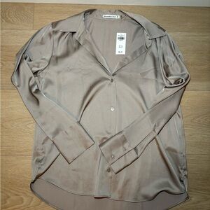 A&F Silky Button-Up Blouse